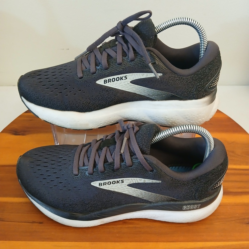 Brooks Ghost 16 Womens 8 Wide Black Running Shoes Sneakers 1204071D090